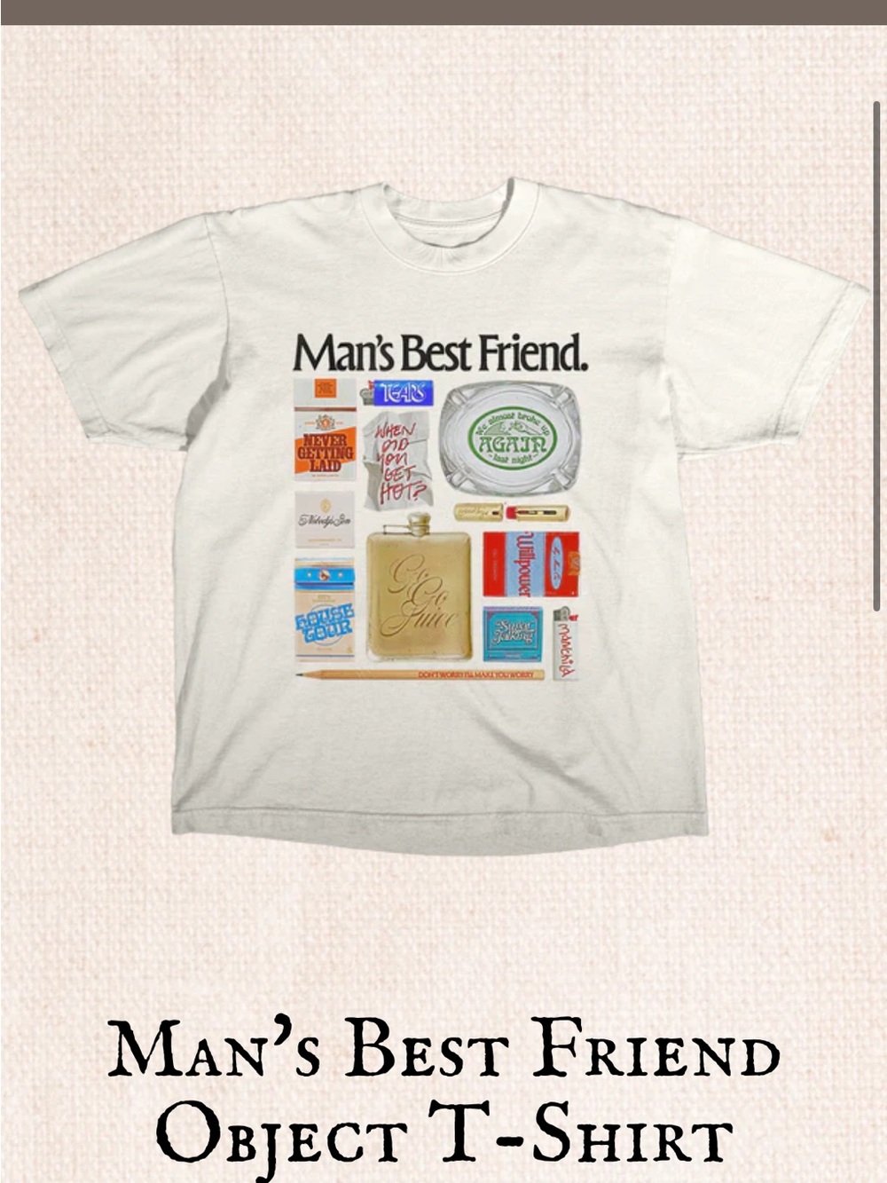 Sabrina Carpenter Man's Best Friend Object T-Shirt (Size M)